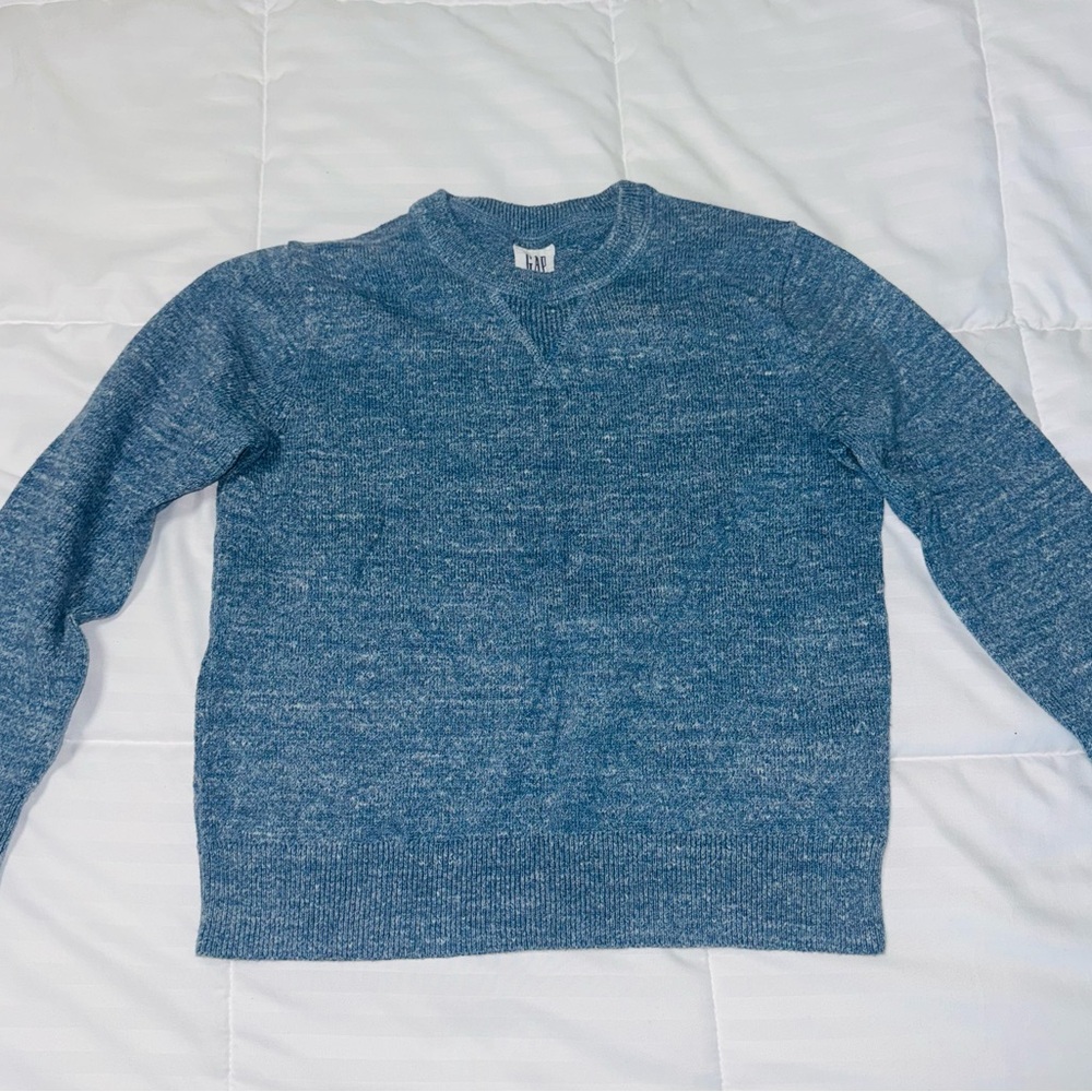 GAP Boys Heathered Blue Crewneck Sweater